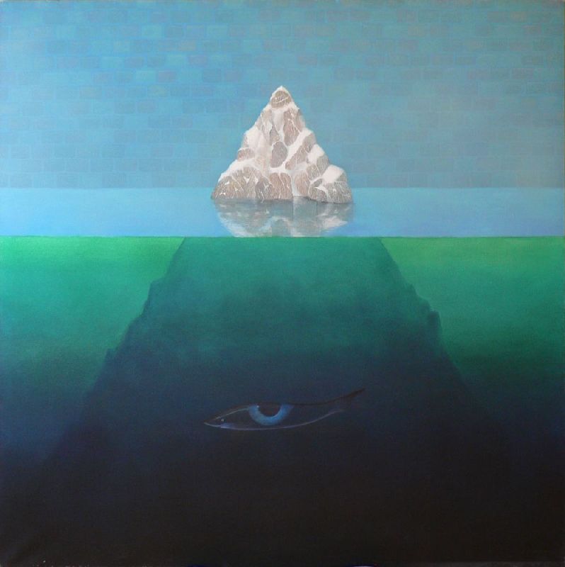 'La montagne immerge' - 130x130 Huile sur toile 1978